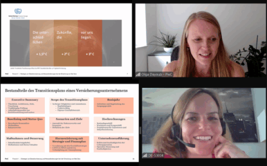 Frau Olga Dayoub (oben) und Frau Janka Stöwahse (unten) als Referentinnen des Ersten Forum V-Versicherungsmathematischen Kolloquiums im Sommersemester 2025